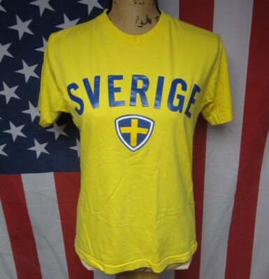 SVERIGE Sweden women s small T shirt flag Swedish tee Nordic Cross