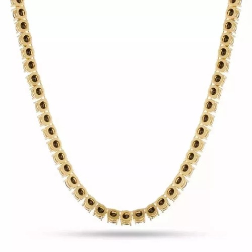 5.50ct Black Diamond Tennis Necklace Eternity 14k Gold 20 Inch Yellow Gold - Picture 2 of 2