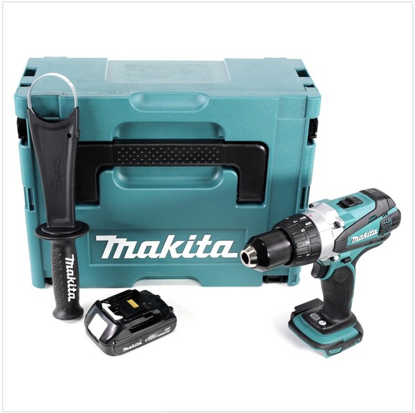 Makita Ddf 458 Y1J 18V Akku Bohrschrauber 91Nm + Makpac + 1X BL1815N 1,5 Ah Akku-image