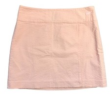 Vineyard Vines Faux Wrap Seersucker Mini Skirt Women's Size 4 Peach Cotton Lined