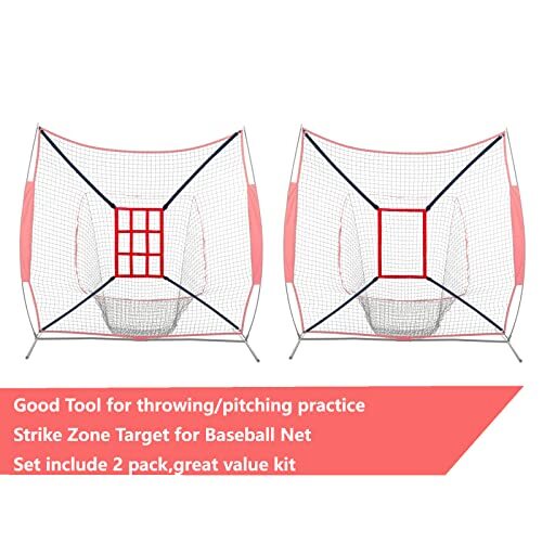Strike Zone Target for Baseball Softball net, Throwing Red-1 Hole+9 Hole-2pack - Picture 3 of 8