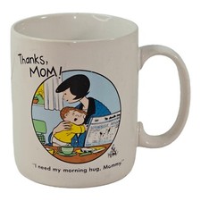 Vintage Family Circus 1989 Morning Hug from Mom Mother's Day Coffee Mug Cartoon