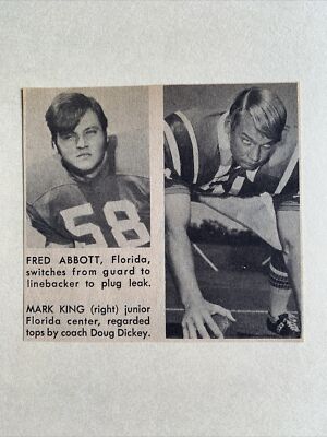 Fred Abbott Mark King Florida Gators 1972 S&S Football Pictorial CO Panel