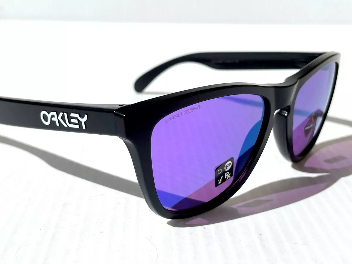 I udlandet fordel indlogering NEW* Oakley Frogskins BLACK Matte w PRIZM Purple VIOLET Iridium Sunglass  9013-H6 | eBay