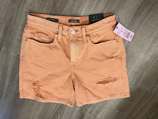 Wild Fable Womens Distressed Highest Rise Bermuda Shorts Orange Size 8/29 Waist