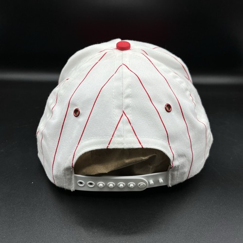 Vintage Bill Elliott Amoco Racing Hat Snap Back White Red Pin Stripe USA NASCAR - Picture 4 of 4