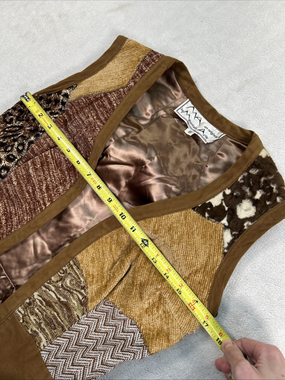 Vtg Mountain Artisans abstract Patchwork Artsy Du… - image 14