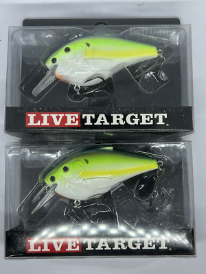 Livetarget Threadfin Shad Lot of 2 Chartreuse Pearl/ Blue Shad
