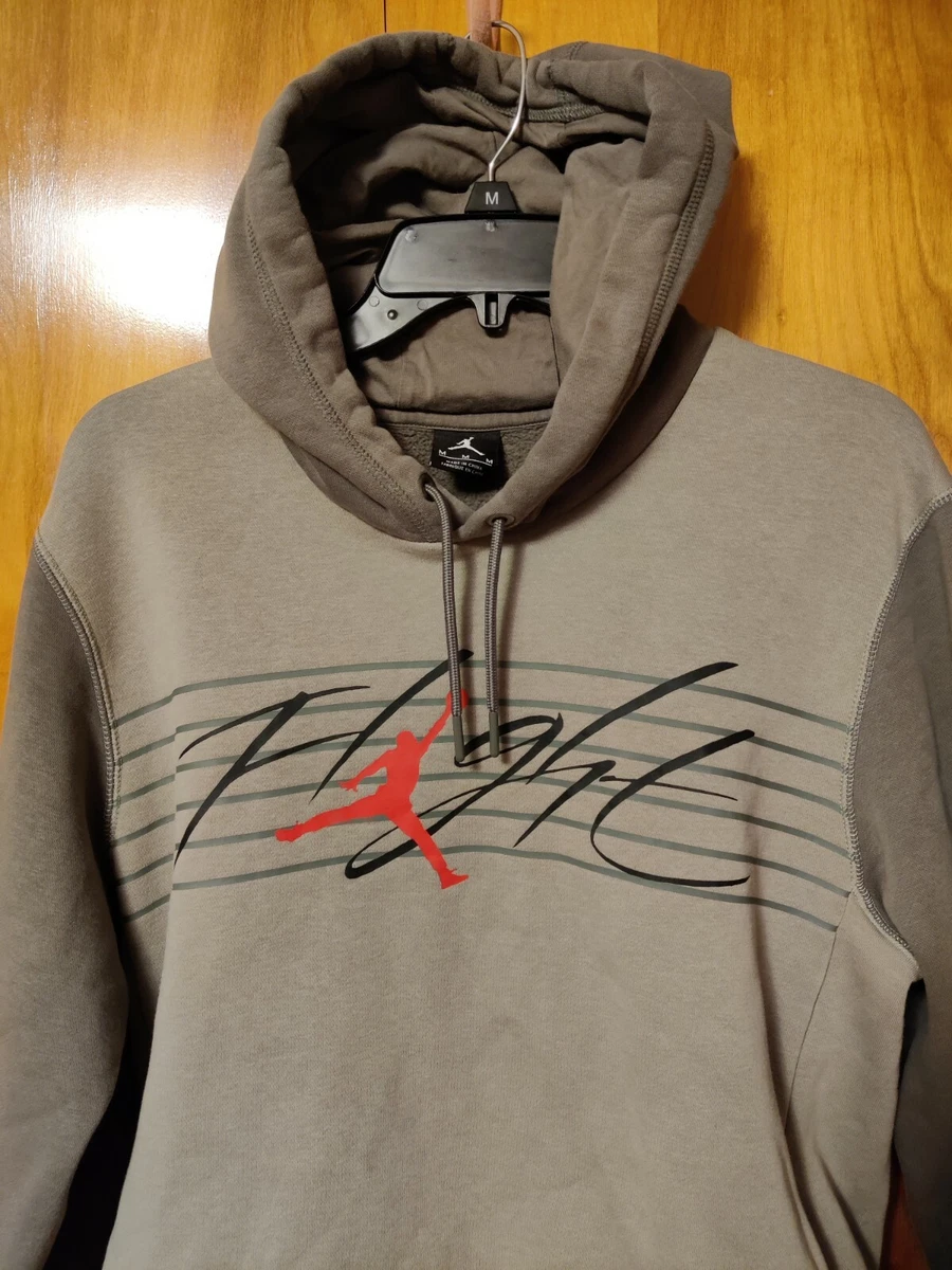 Nike Air Jordan Flight Jump Man Hoodie Hooded Sweatshirt Gray 2 Tone Men's MED M
