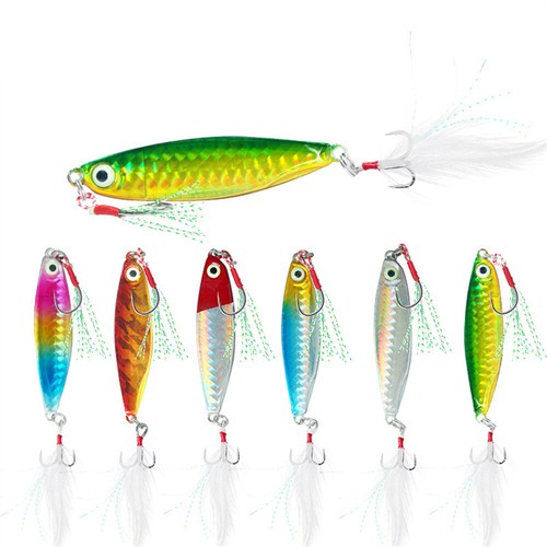 6 Stück Angelköder Kunststoff Lebensecht Federköder Crankbaits Swimbait Tackle - Bild 1 von 9
