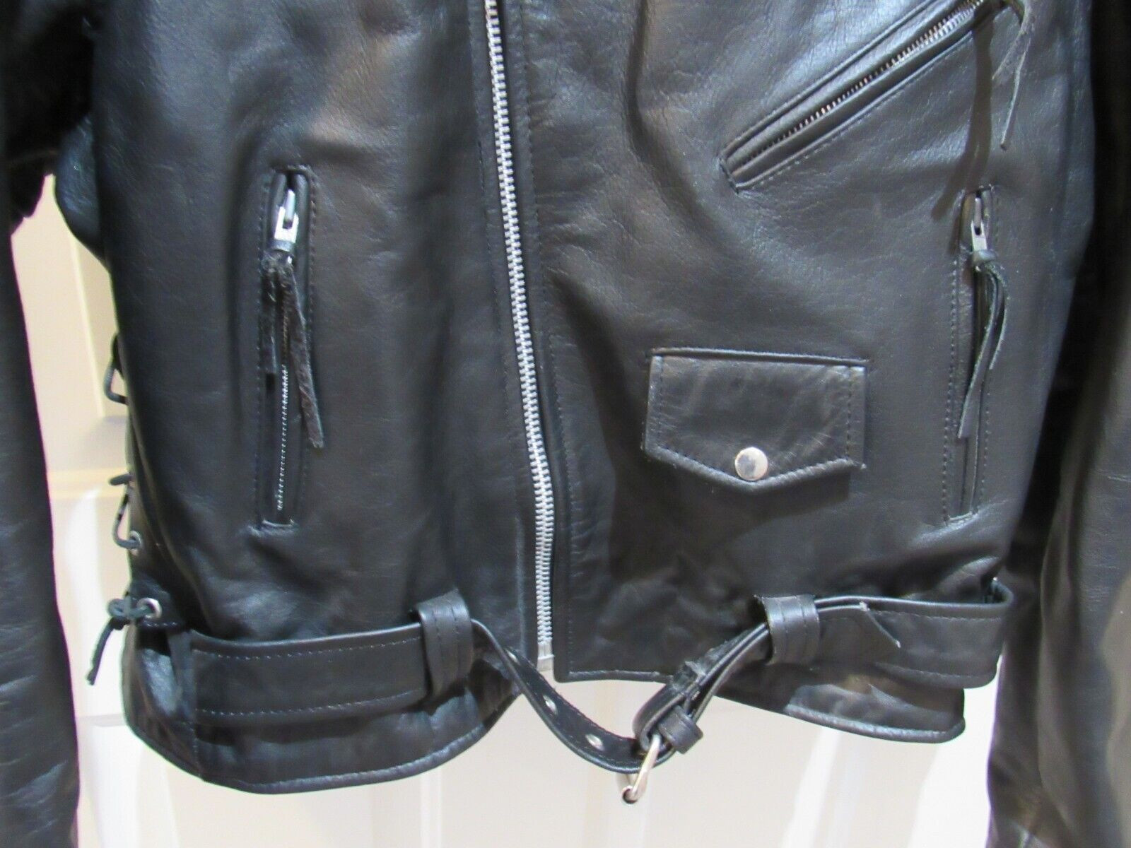 Interstate Leather Motorcycle Jacket w/ Liner Bla… - image 3