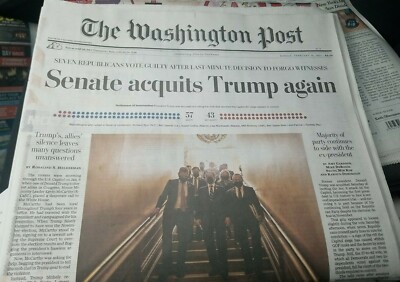 Washington Post Senate Acquits Trump Again Newspaper 2/14/2021 Mailed Flat
