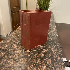 OUTLINE OF GREAT BOOKS (3) 1934 Red Decorative Books for Shelf Decor or interest