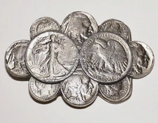 1983 Vintage THE GREAT AMERICAN BUCKLE CO. 'COINS' Belt Buckle USA