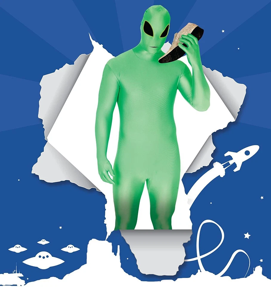 Adulto Alien Morphsuit Vestido Elegante Disfraz Despedida de soltero Festival Halloween Skinsuit Foto 4 de 4