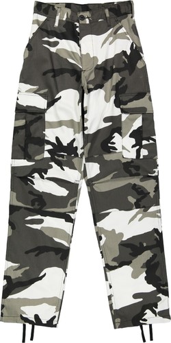 Men's Urban City Camo Cargo Pants | Military BDU Fatigues, Snow Camouflage Cargo