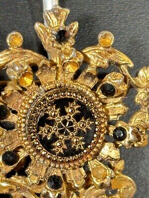 Vtg Sphinx Pin Brooch Gold Tone French Jet Rhinestone Vtg Sphinx Pin Brooch Gold Tone French Jet Rhinestone