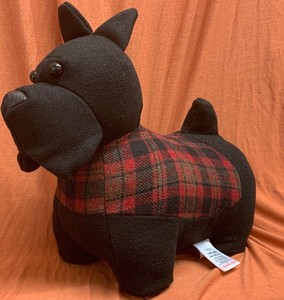 Next Black Scottie Dog Doorstop Door Stop Red Check Sterling Scottish Terrier Ebay