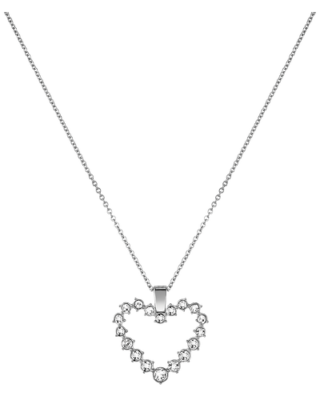 Bulova Silver Crystal Heart Necklace & Watch MOP Dial Crystal  Jewelry Set Bulova Women main image 3