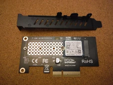 256GB WD M.2 NVME SSD Drive installed on PCIe 4.0 x1 Adapter Card