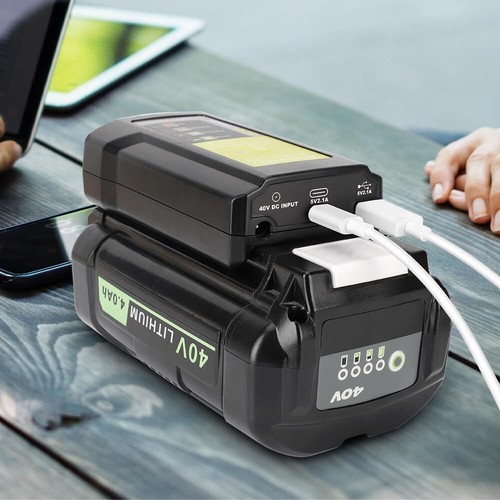 USB Power Source Phone Fast Charger Adapter for Ryobi 40V Battery with LED Light - Picture 6 of 24
