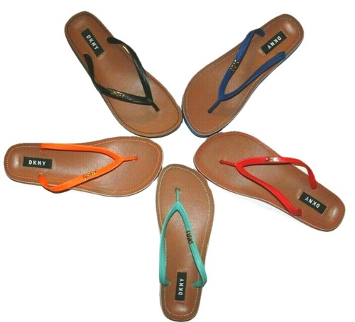 DKNY Madi Thong Flip-Flop Sandals Flops Orange Red Blue Black Green New NWT - Picture 2 of 21
