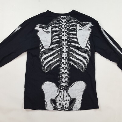 Y2K Skeleton Long Sleeve Grunge Goth Women's Medium Spirit T