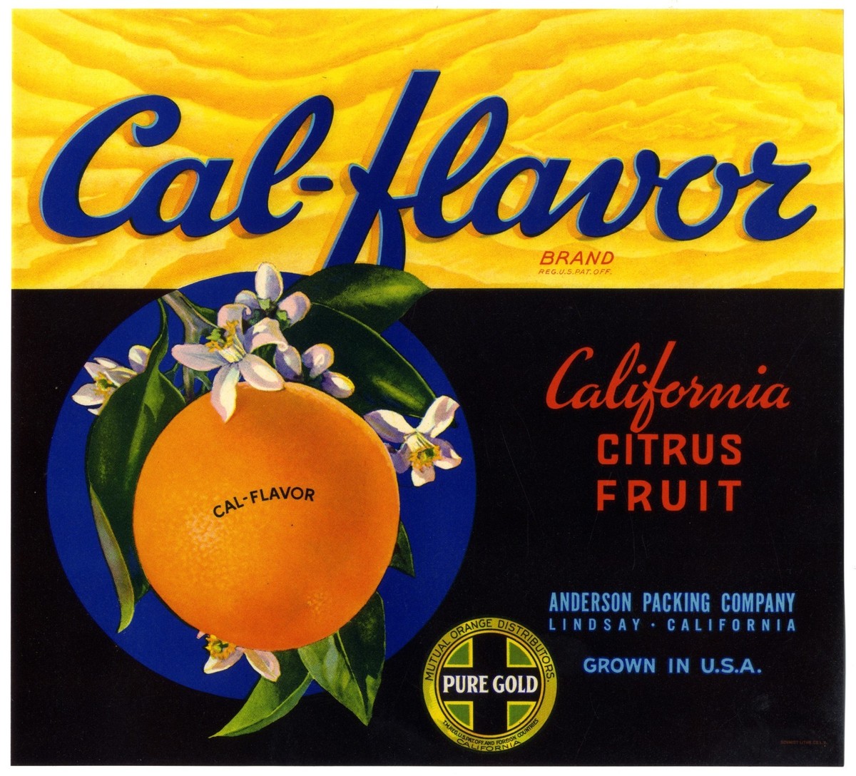 CAL-FLAVOR~ORIGINAL 1940s LINDSAY CALIFORNIA AUTHENTIC ORANGE
