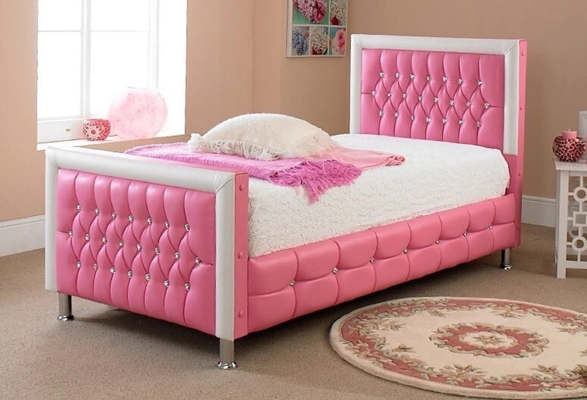 Pink diamante single bed deals