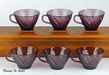 Set of 6 Glass Cups, MINT & SUPERB! Rivage Amethyst, Duralex