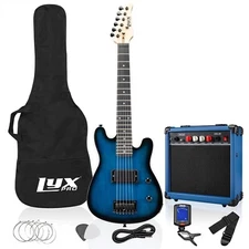 LyxPro Beginner 30” Electric Guitar & Electric Guitar Accessories, Blue