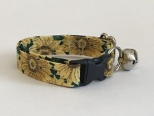 SUNFLOWERS PRINT ADJUSTABLE BREAKAWAY CAT COLLAR
