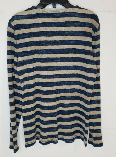 Ralph Lauren Women's Top Blue Tan Stripes Large (DI) P06 - Picture 5 of 11