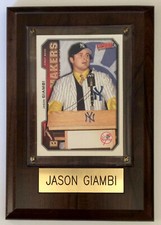 Jason Giambi BASEBALL CARD Mounted Wood Plaque, New York Yankees NY 2002 Victory