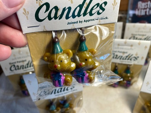Vintage 1988 Wang's Hand Painted Party Bear Candles 12 Packs New - Picture 2 of 7
