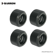 Barrow Choice G1/4" to 14mm Hard Rigid Tubing Compression Fitting Black, 4 Pack
