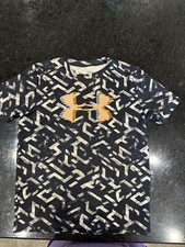 Underarmour Boys Black And Grey Pattern Boys YLG Dri-fit T-shirt
