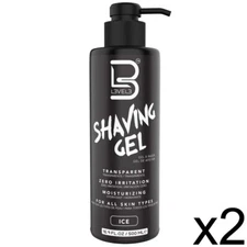 BARBER SALON BEAUTY L3VEL3 MEN FACE HAIR REMOVAL SHAVING GEL ICE 16.9 OZ 2 PACK