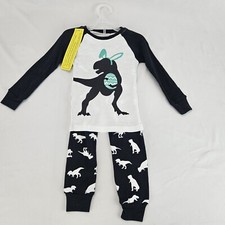 Pajamas Dino Long Sleeve 100 Cotton Toddler Pjs Kids Size 3 T