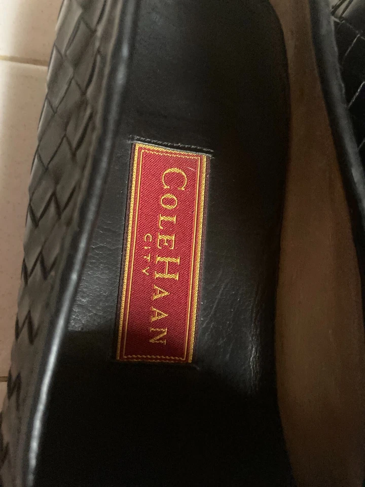 COLE HAAN VINTAGE PALM BEACH STYLE LEATHER WEAVE CASUAL DRIVING SHOES 8.5M - Image 3 of 4