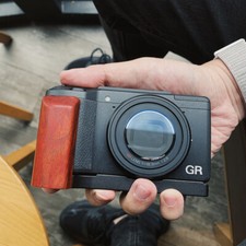 Camera Walnut Ebony Wood Hand Grip Handle Aluminum Base Board For Ricoh GR2 GRII