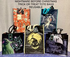 Nightmare Before Christmas Lg Reusable Tote Bag For Gift Bags Groceries Supplies