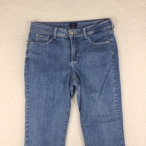 NYDJ Not Your Daughter Jeans Womens 10 Blue Straight Light Wash Denim HEMMED - Picture 2 of 14