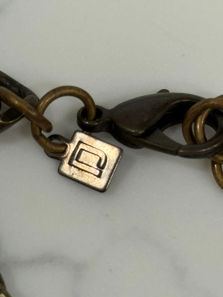 Collar de cadena grueso Dannijo para mujer de latón turquesa con cuentas 20" Foto 2 de 4