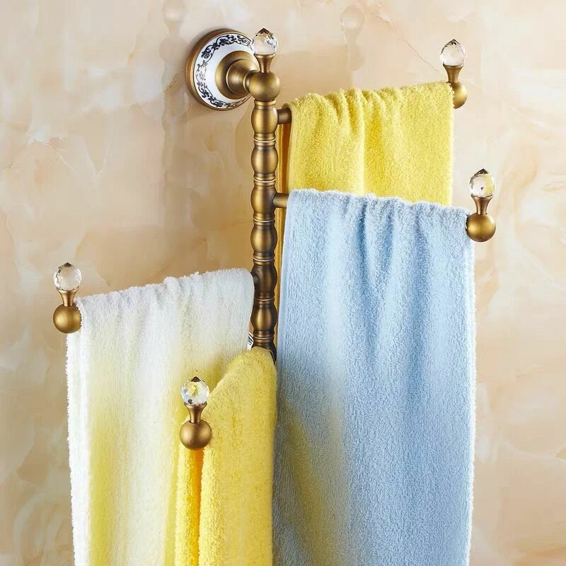 Towel Racks 4 Tiers Bars Antique Brass Towel Holder Bath Rack Active Rails Pants - Image 2 of 4