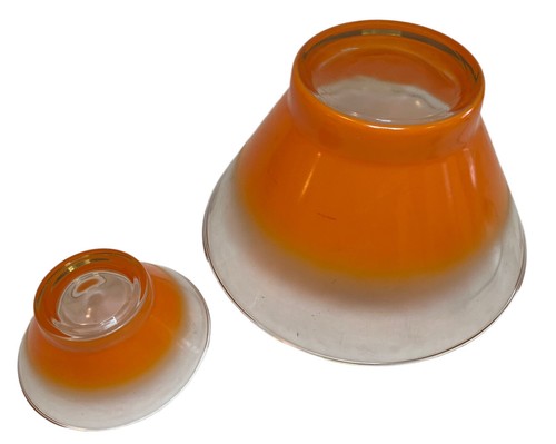 Vintage Orange Blendo Glass Chip And Dip Bowl Set - Picture 2 of 6