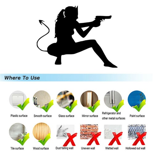Girl With A Gun Sticker Car JDM Window Windscreen Bumper Laptop Door Vinyl Decal - Picture 10 of 13