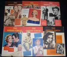 9x Family Circle Magazines 1936-1942~Celeb Covers~J.Wayne, Hedy Lamarr,Hepburn