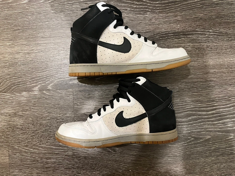 Nike Dunk High Premium 2009 Para hombres 11 Blanco Goma Negro Raro 317982-101 Foto 2 de 4