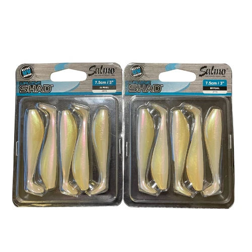 2 Packs of Salmo Walleye Shad 3" (10 pieces) - Pearl UV 